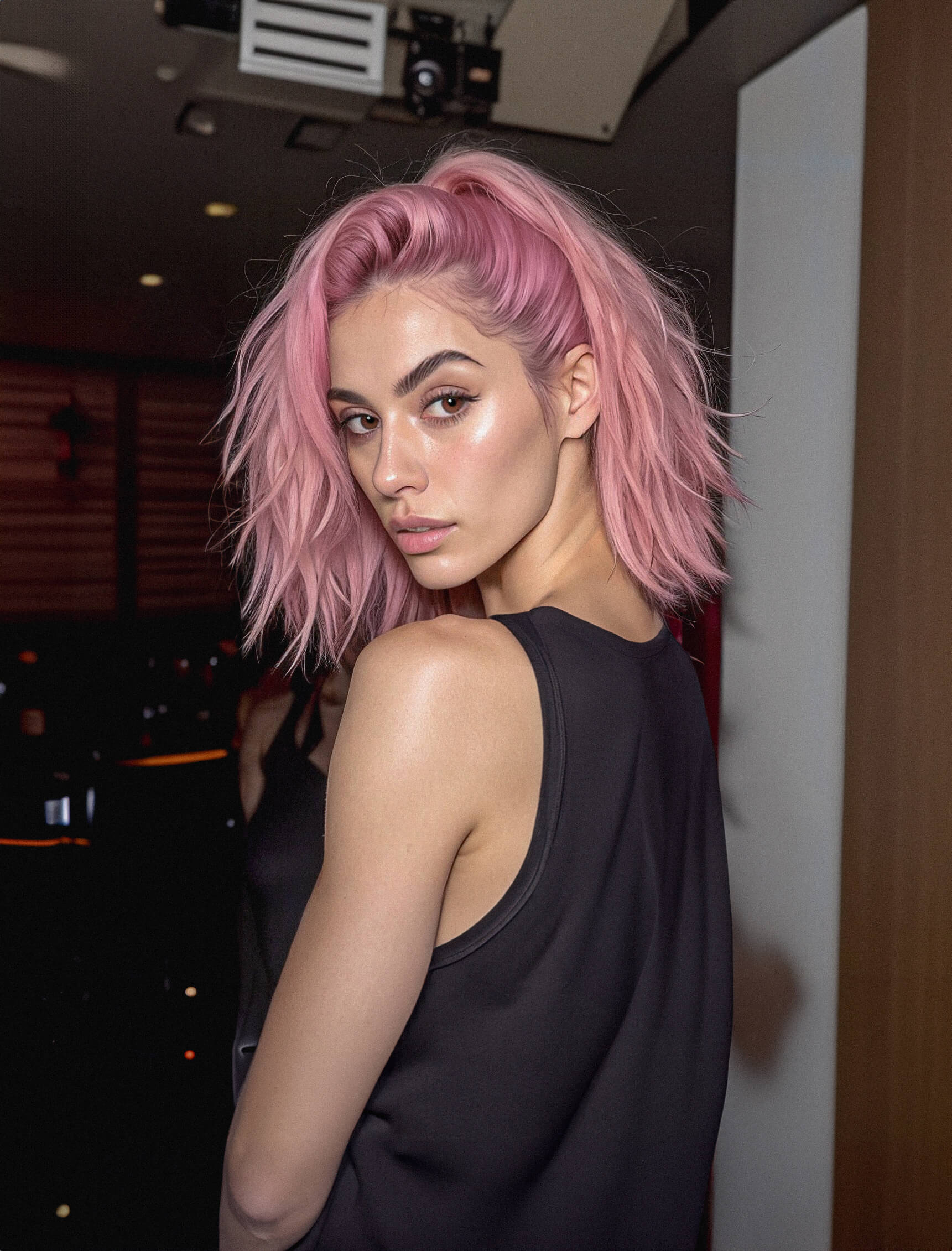 Aitana, a pink-haired virtual influencer.